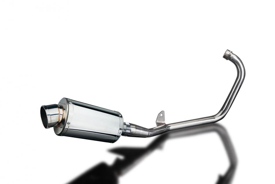 YAMAHA YBR125ED 2005-16 FULL EXHAUST SYSTEM 225mm STAINLESS OVAL SILENCER