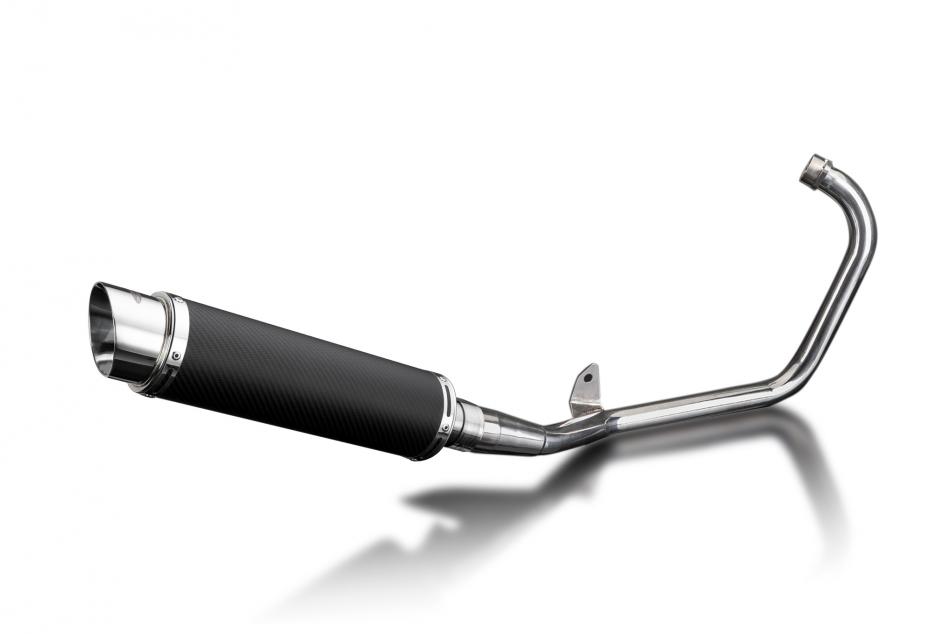 YBR125 2005-2009 / DL10 ROUND 350mm (14 inch) CARBON FIBRE SILENCER COMPLETE SYSTEM