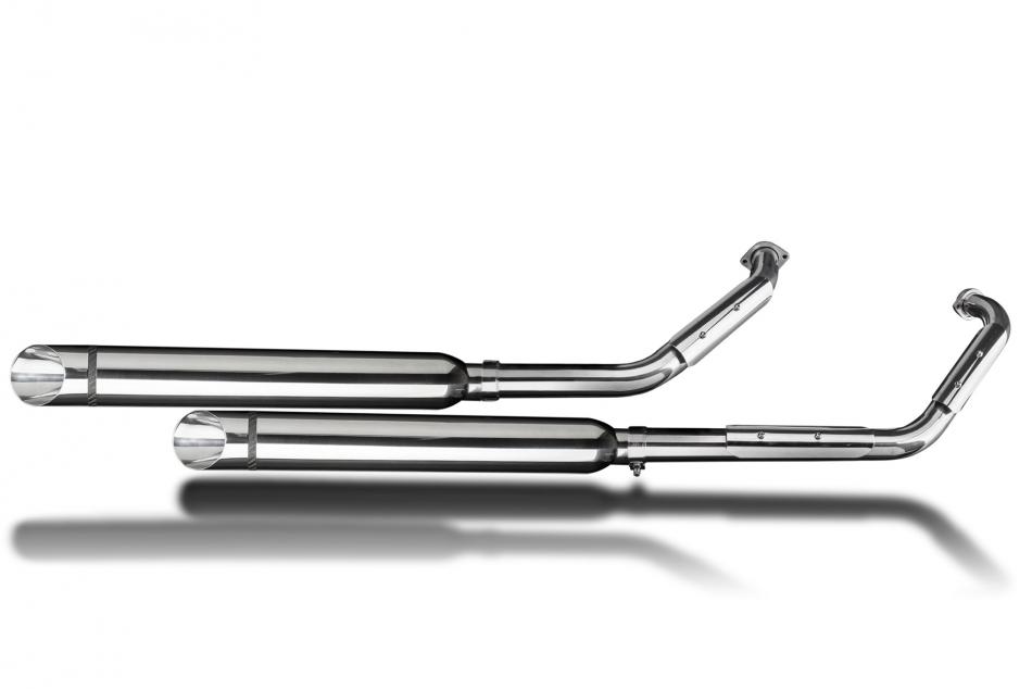 Suzuki VL800 Intruder 01-16 Full Exhaust 2-2 550mm Slash Cut Silencers Stainless