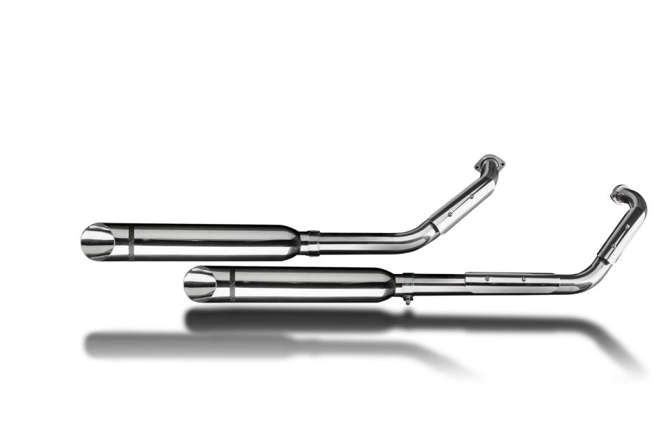 Suzuki VL800 Intruder 01-16 Full Exhaust 2-2 410mm Slash Cut Silencers Stainless