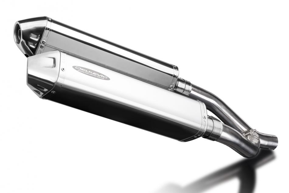 Yamaha XTZ660Z Tenere 2008-16 420mm Tri-Oval Stainless Exhaust Silencer Can Kit