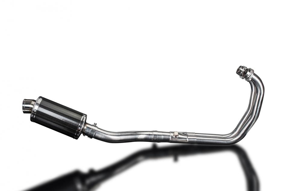 YZFR3 YZF-R3 2015-2024 DS70 OVAL 225mm CARBON FIBRE SILENCER COMPLETE 2-1 SYSTEM