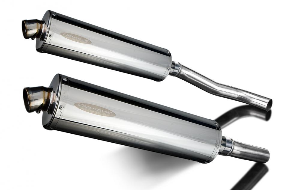 KAWASAKI Z1000 2007-2009 450mm OVAL STAINLESS BSAU SILENCER EXHAUST KIT