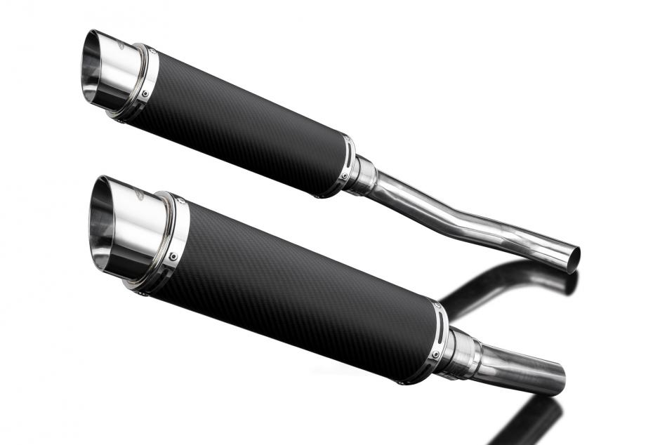 KAWASAKI Z1000 2007-2009 350mm CARBON ROUND BSAU SILENCER EXHAUST KIT