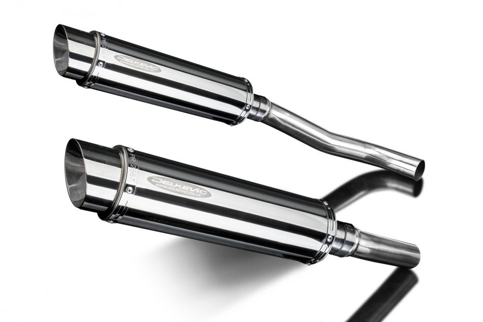 KAWASAKI Z1000 2007-2009 350mm ROUND STAINLESS BSAU SILENCER EXHAUST KIT