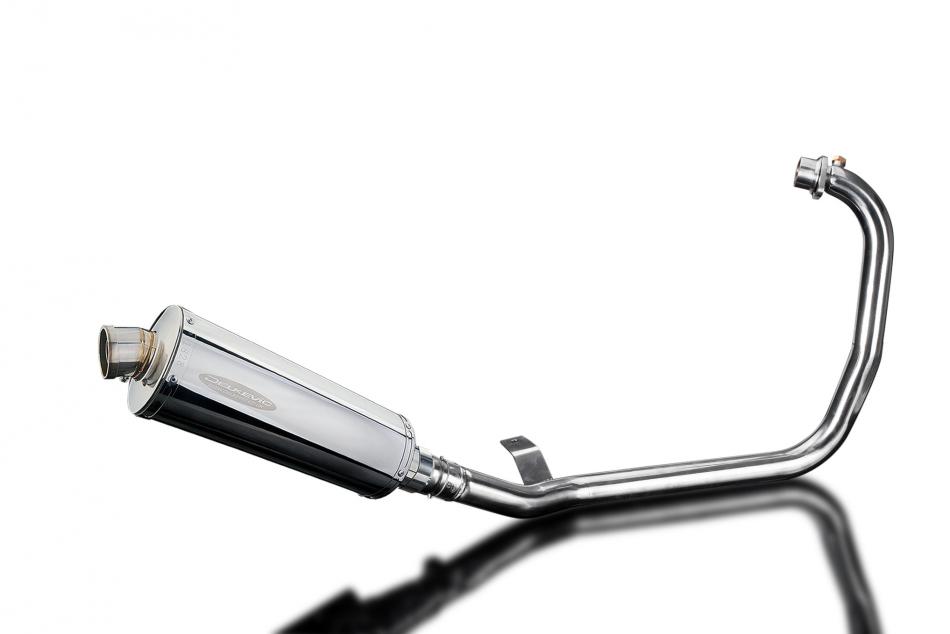 HIMALAYAN 2017-2024 OVAL 350mm SILENCER COMPLETE SYSTEM 304 STAINLESS STEEL