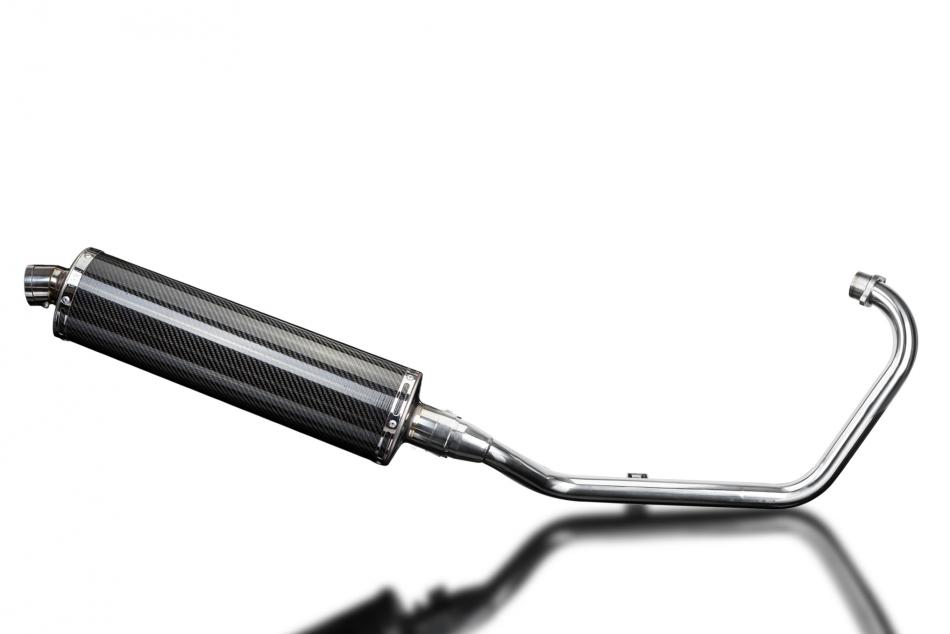 HONDA CB125F 2015-2018 FULL EXHAUST SYSTEM 450mm CARBON OVAL BSAU SILENCER