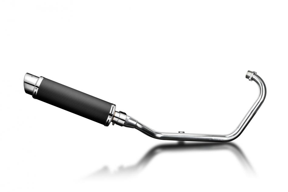 HONDA CB125F 2015-2018 FULL EXHAUST SYSTEM 350mm CARBON ROUND BSAU SILENCER