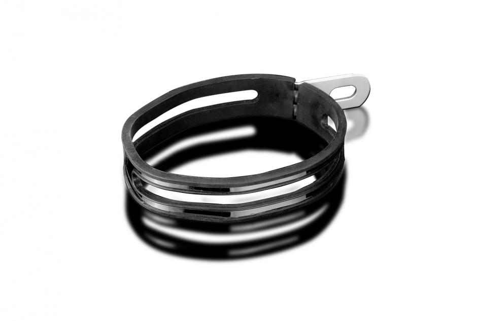 Delkevic B Shape Strap With Rubber For X-Oval Exhaust Silencer