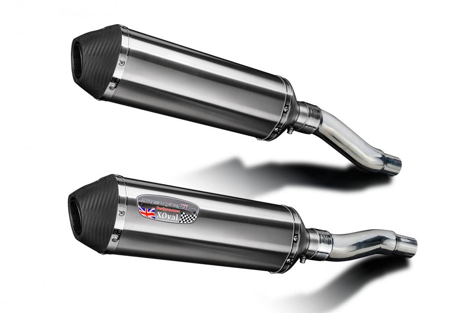 Kawasaki GPZ500S 1987-2007 343mm X-Oval Stainless Exhaust Silencer Can Kit