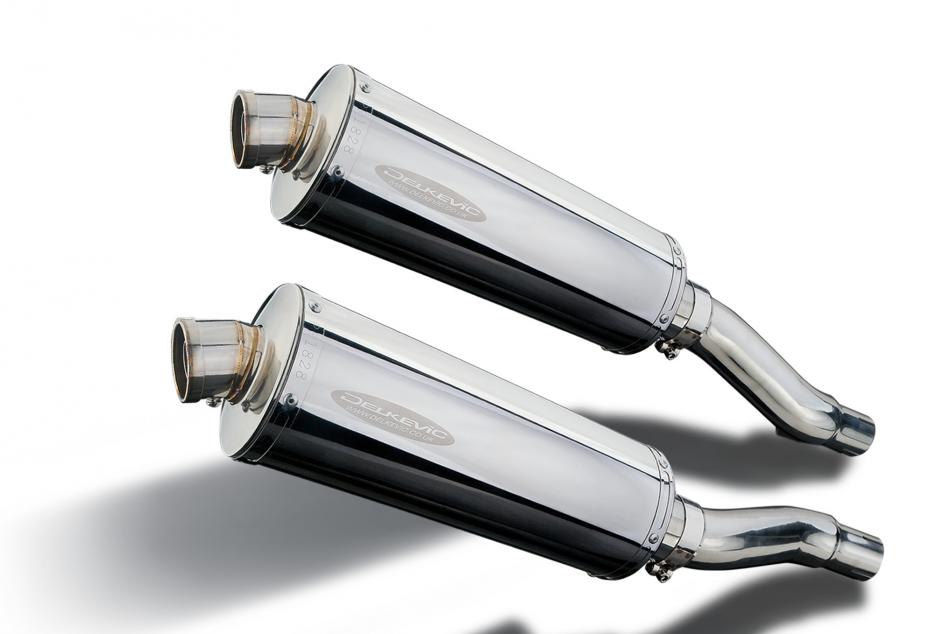 KAWASAKI GPZ500S 1987-2007 350mm OVAL STAINLESS BSAU SILENCER EXHAUST KIT