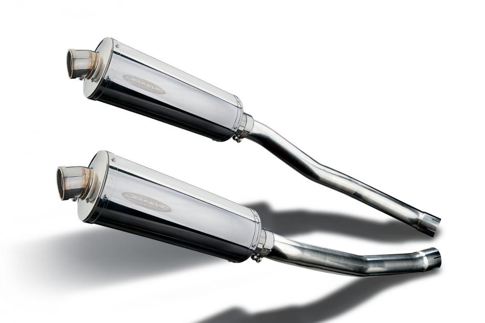 KAWASAKI ZZR1400 NINJA 2008-2011 350mm OVAL STAINLESS BSAU SILENCER EXHAUST KIT