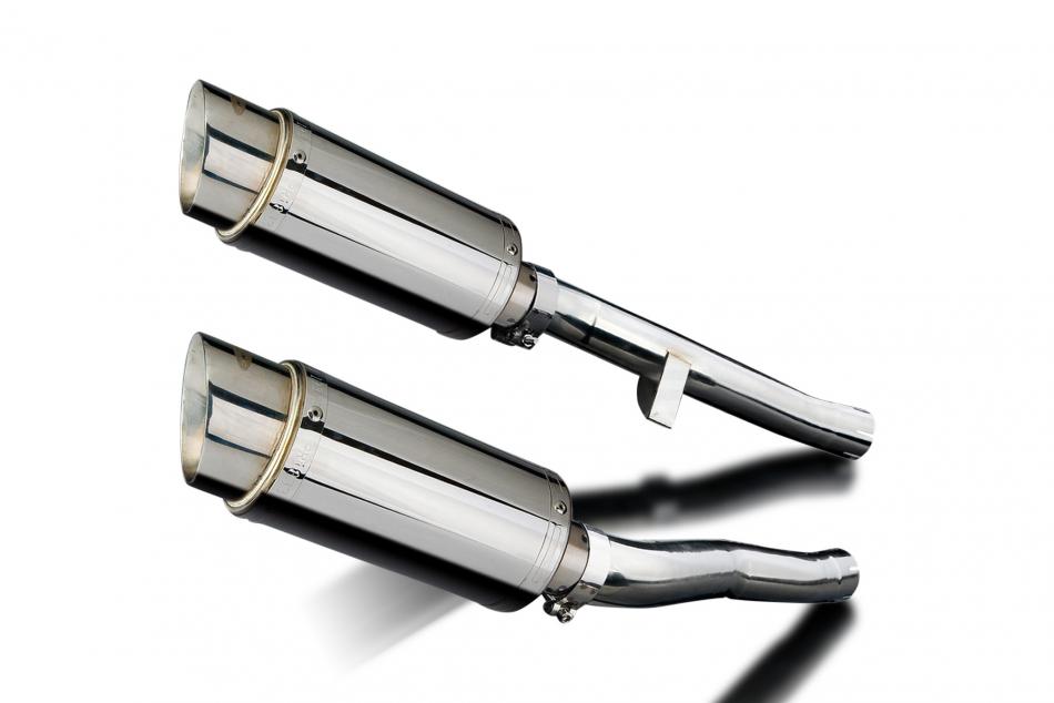 Suzuki GSX1400 2001-2004 Delkevic 200mm Round Stainless Exhaust Silencer Can Kit