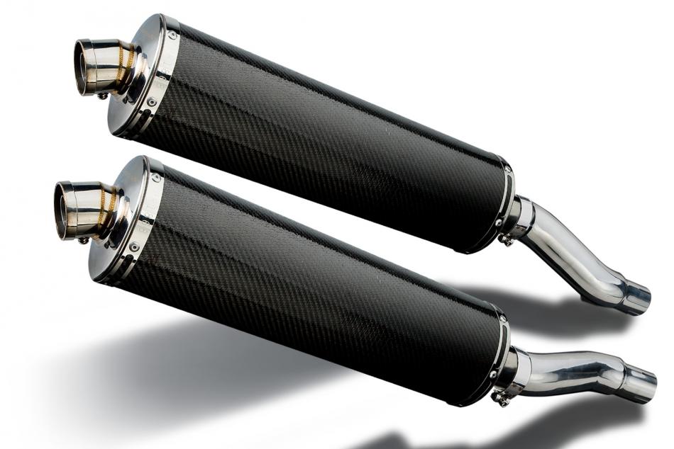 KAWASAKI GPZ500S 1987-2007 450mm OVAL CARBON BSAU SILENCER EXHAUST KIT