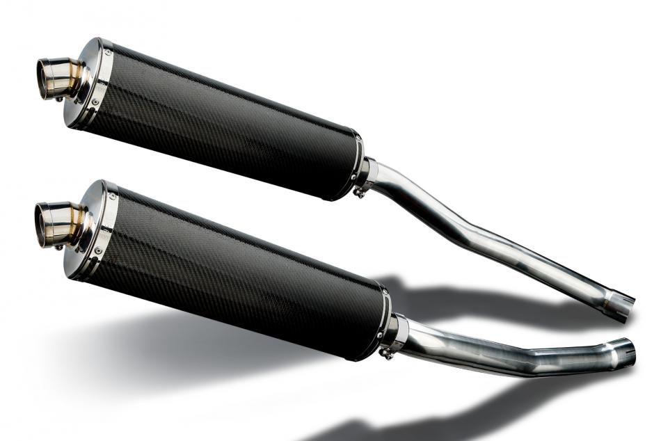 KAWASAKI ZZR1400 NINJA 2008-2011 450mm OVAL CARBON BSAU SILENCER EXHAUST KIT