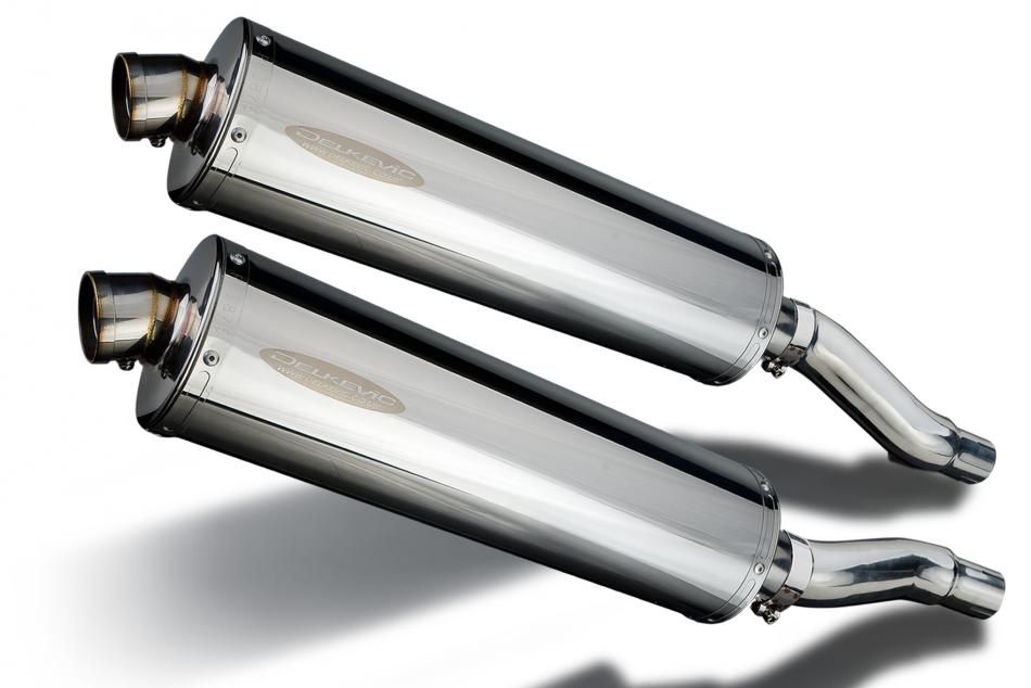 KAWASAKI GPZ500S 1987-2007 450mm OVAL STAINLESS BSAU SILENCER EXHAUST KIT