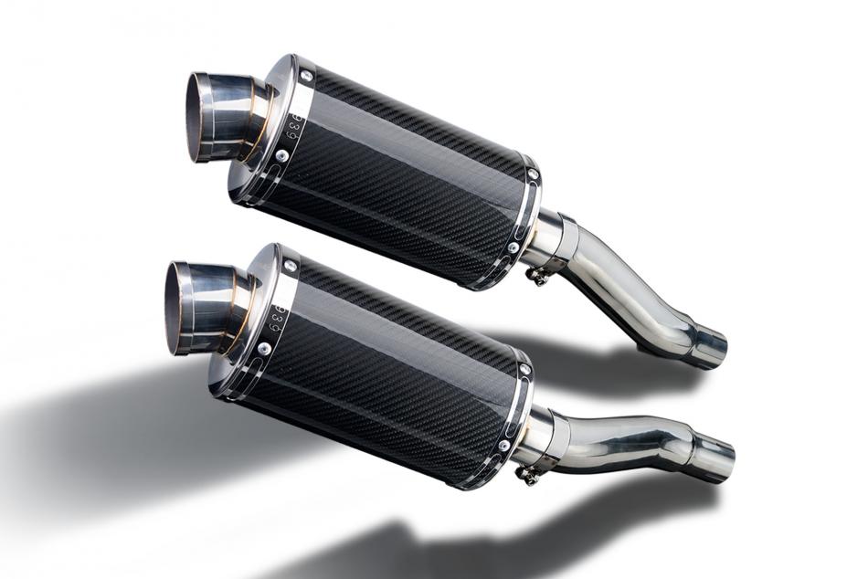 KAWASAKI GPZ500S 1987-2007 225mm OVAL CARBON SILENCER EXHAUST KIT