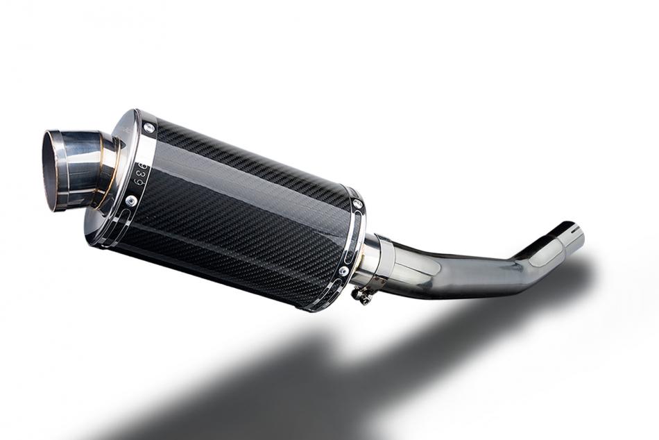 KAWASAKI ZX6R NINJA 636 2003-04 225mm OVAL CARBON SILENCER EXHAUST KIT