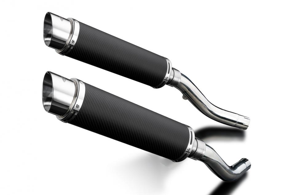 KAWASAKI Z1000 2003-2006 350mm ROUND CARBON BSAU SILENCER EXHAUST KIT