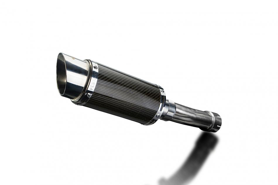 Kawasaki ER5 1996-2007 200mm Round Carbon Exhaust Silencer Can Kit