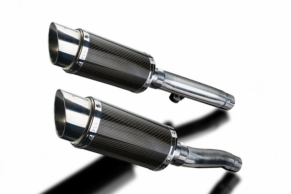 TRIUMPH TRIDENT SPRINT 900 94-97 200mm ROUND CARBON SILENCER EXHAUST KIT