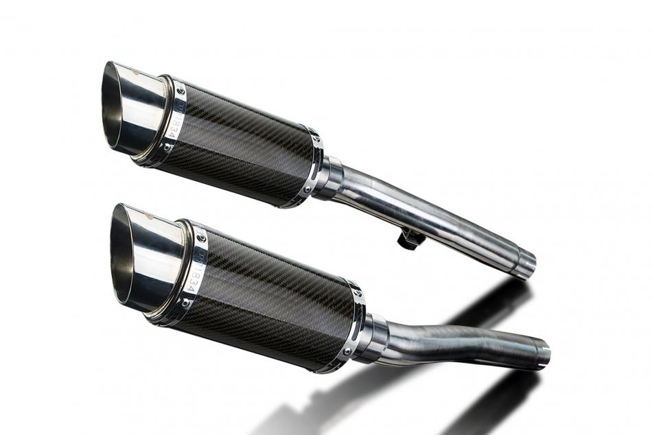 TRIUMPH TRIDENT 750 900 1991-93 200mm ROUND CARBON  SILENCER EXHAUST KIT