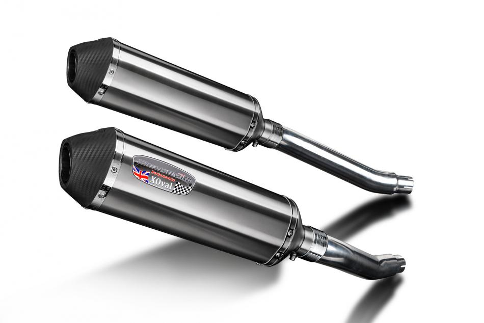 TDM900 2002-2012 / 2* XOVAL 343mm (13.5 inch) LH + RH SILENCERS BRUSH 304 STAINLESS STEEL