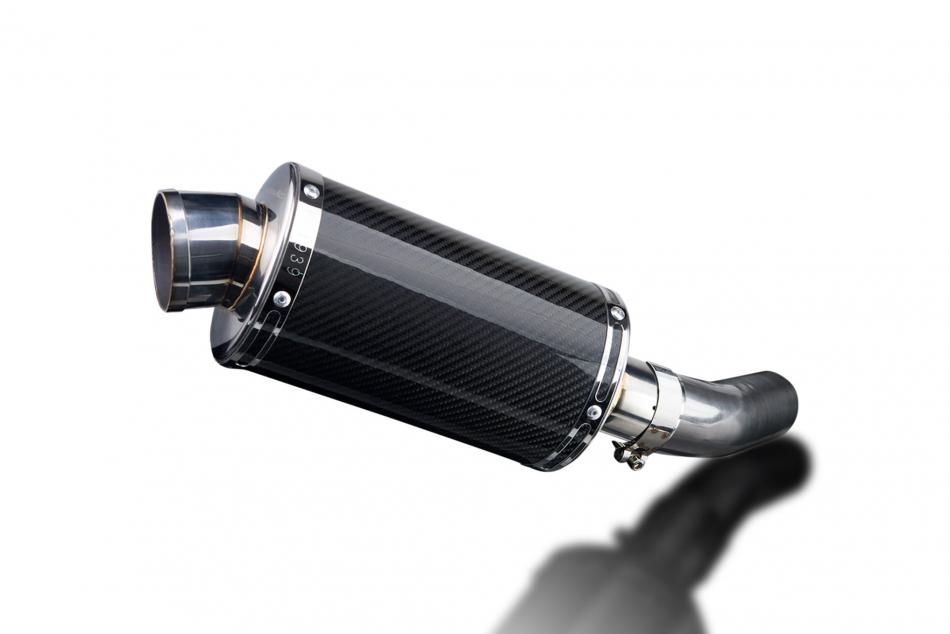 SUZUKI GSXR600 GSX-R600 2008-10 225mm OVAL CARBON SILENCER EXHAUST KIT