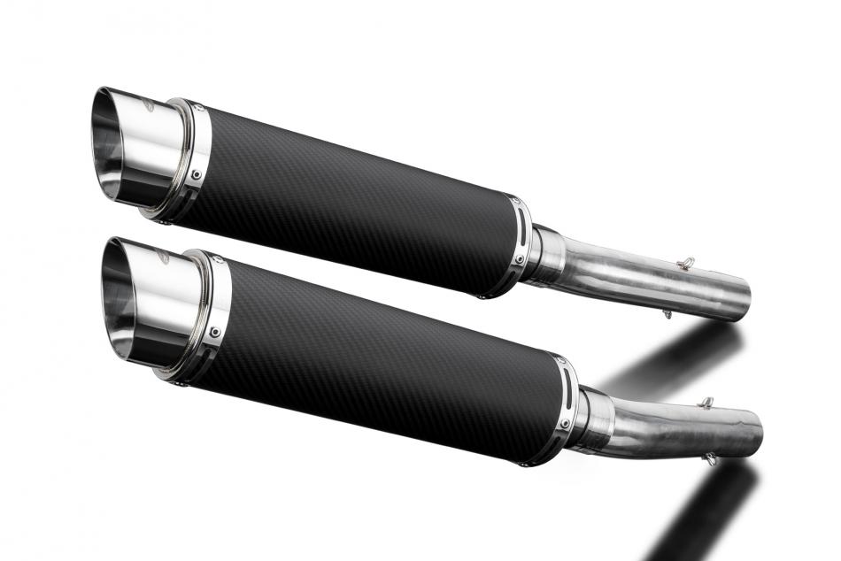 Aprilia Tuono 1000R Factory 06-10 350mm ROUND CARBON BSAU SILENCER EXHAUST KIT