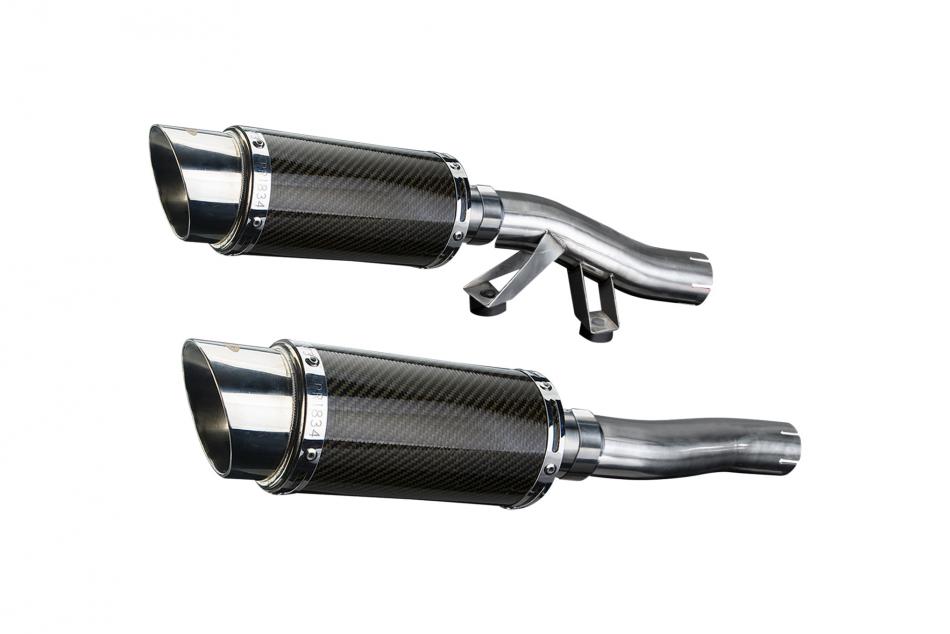 KAWASAKI GTR1000 CONCOURS 86-06 200mm ROUND CARBON  SILENCER EXHAUST KIT